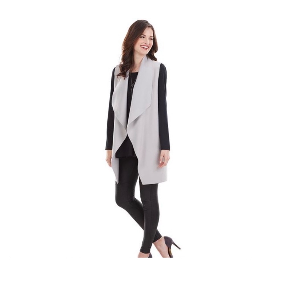 Mud Pie, Women’s Harber Duster Vest, Dove Gray, Size M/L